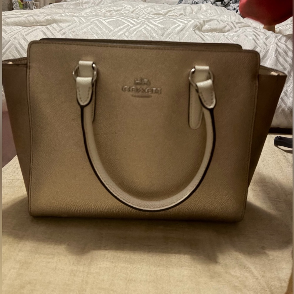 Coach Leah Metallic Color-block Satchel Purse